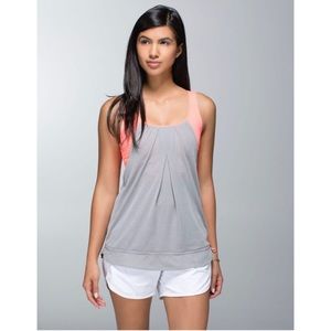 Lululemon Run Times Tank Heathered Medium Grey/Very light flare 6